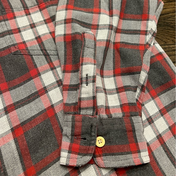Men’s J. Crew Grey and Red Plaid Button Down Shirt - Picture 5 of 12